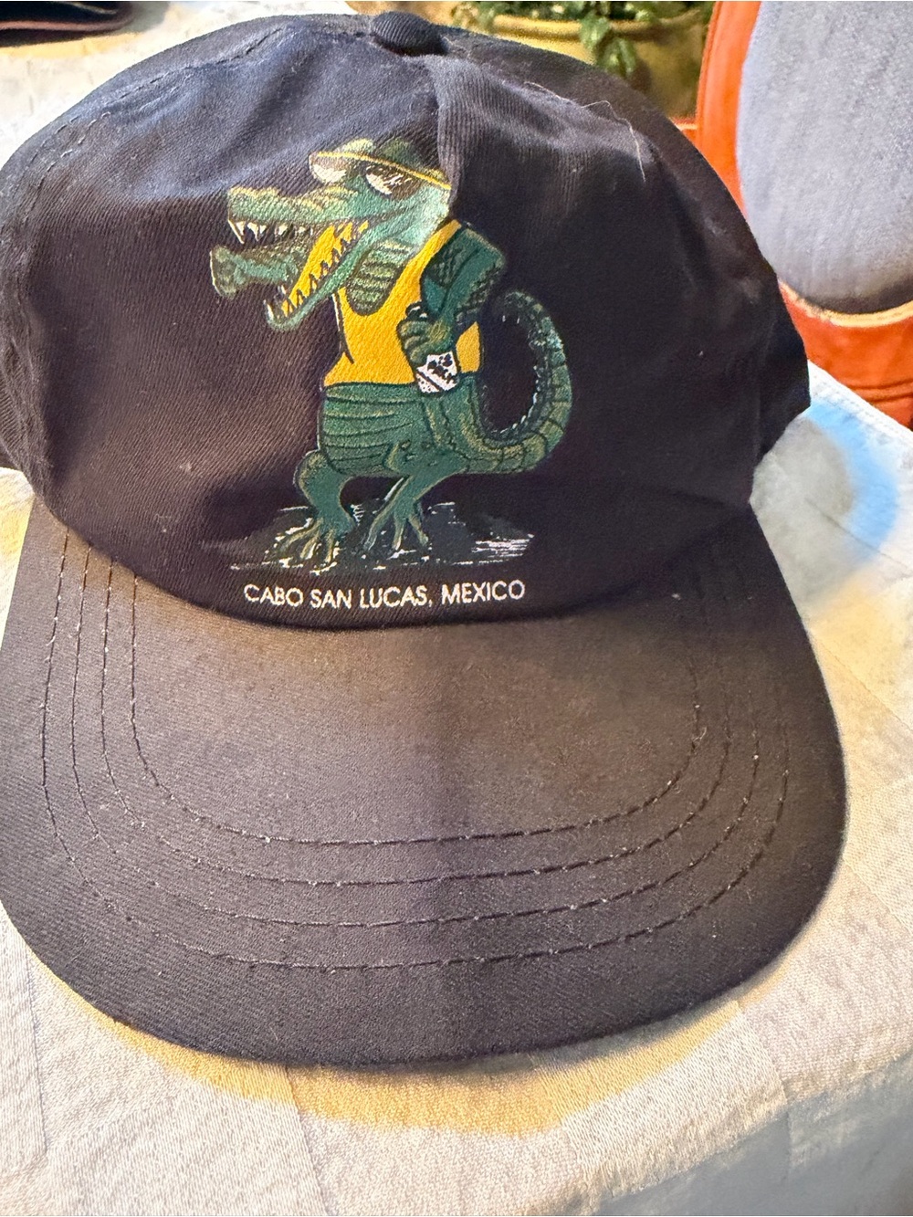 Cabo San Lucas Black Alligator Graphic Baseball Cap